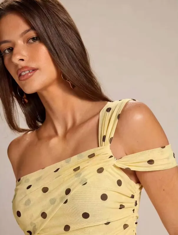 Vestido lunares amarillo