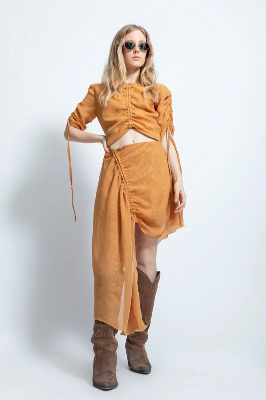 Vestido Mostaza Irregular AB