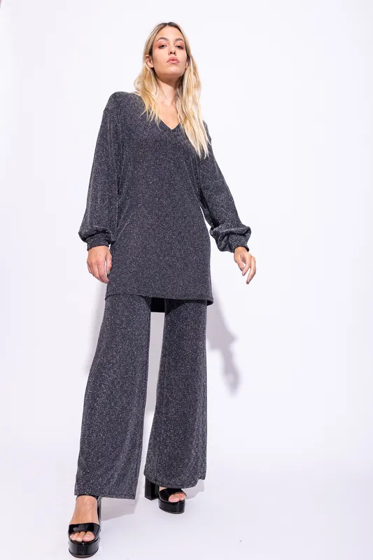 REMERON ZARA NEGRO SHINY MANGA LARGA (CONJUNTO)