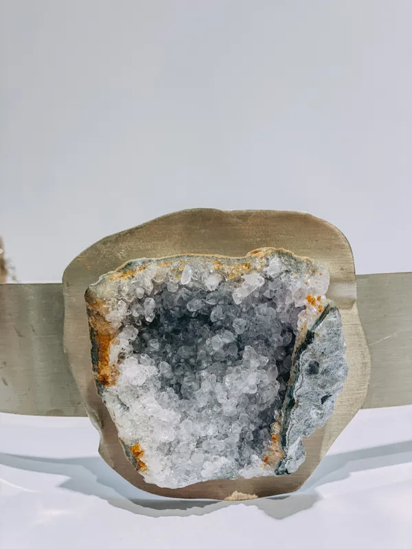 Cinturón Sentido Metal Plateado Ancho con piedra rustica