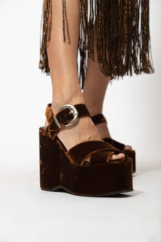 Sandalias Vienty Velvet Marron
