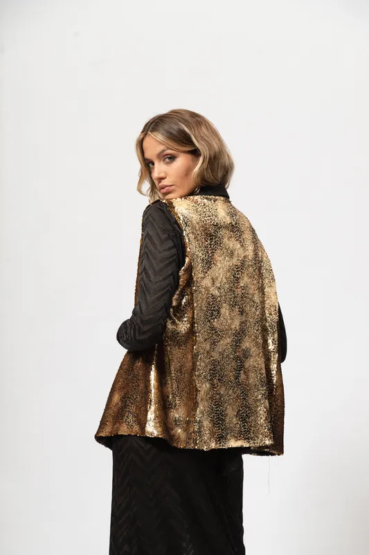 Chaleco Quina Lentejuelas serpiente oro