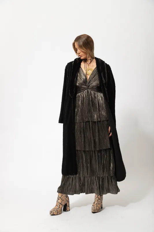 Chaqueta Blanka Lentejuela Negro Fur