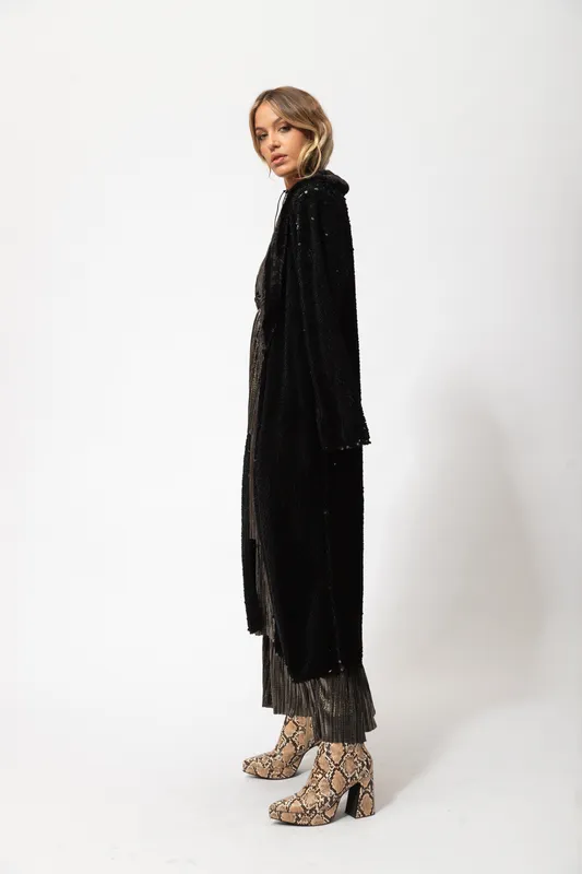 Chaqueta Blanka Lentejuela Negro Fur