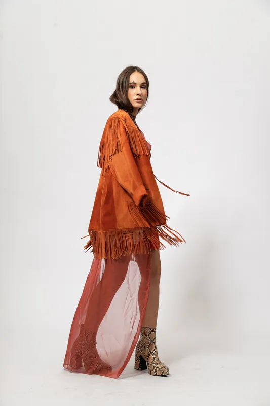 Chaqueta La Dovitch Fringe Naranja