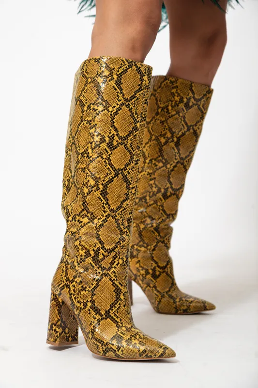 Botas Jeffrey Campbell Yellow Snake 37