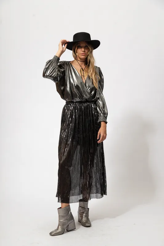 Falda Sabina Musayev Lentejuela Negra