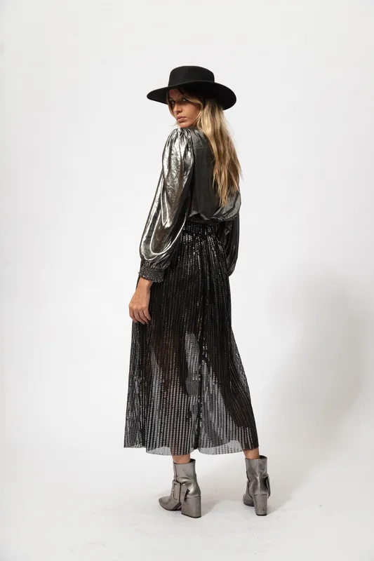 Falda Sabina Musayev Lentejuela Negra