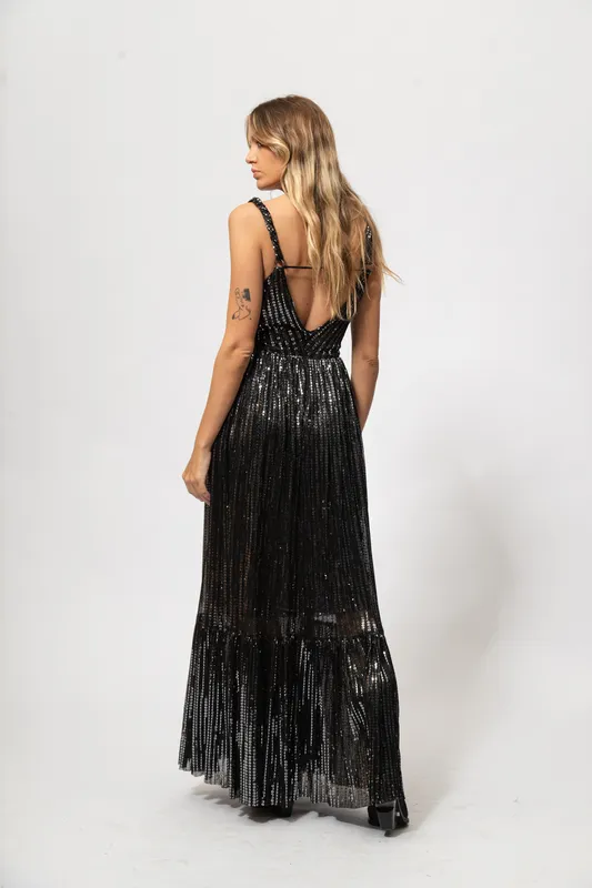 Vestido Sabina Musayev Lentejuela Negro