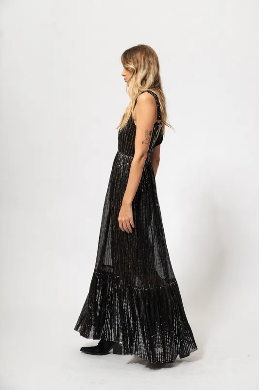 Vestido Sabina Musayev Lentejuela Negro