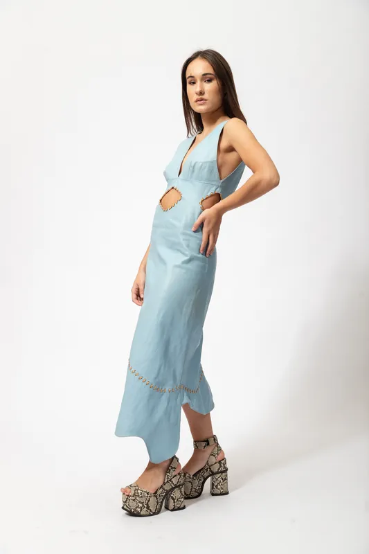 vestido agnes Rombos celeste