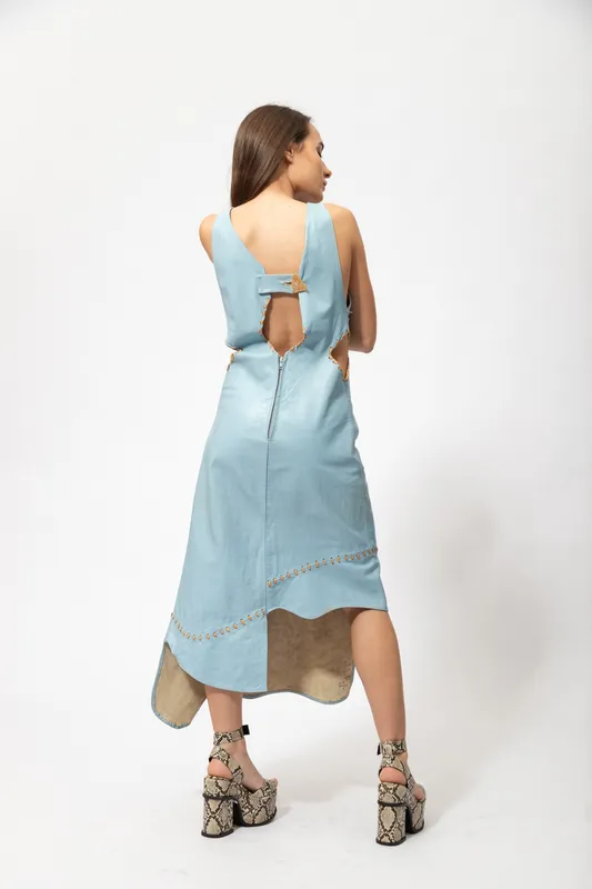 vestido agnes Rombos celeste