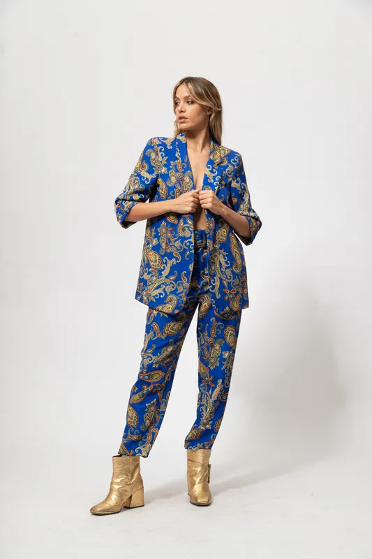 Blazer Eva&Rosy CONJUNTO azul arabesco
