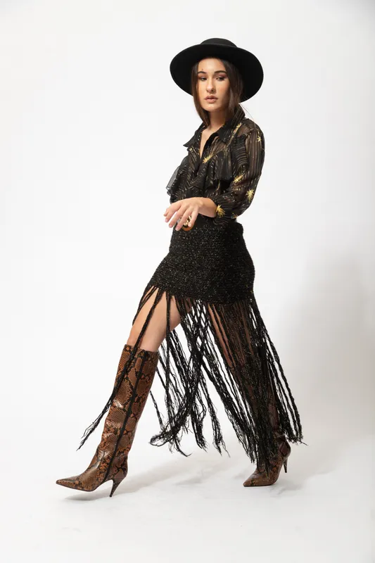 Falda The Farra tejida negra