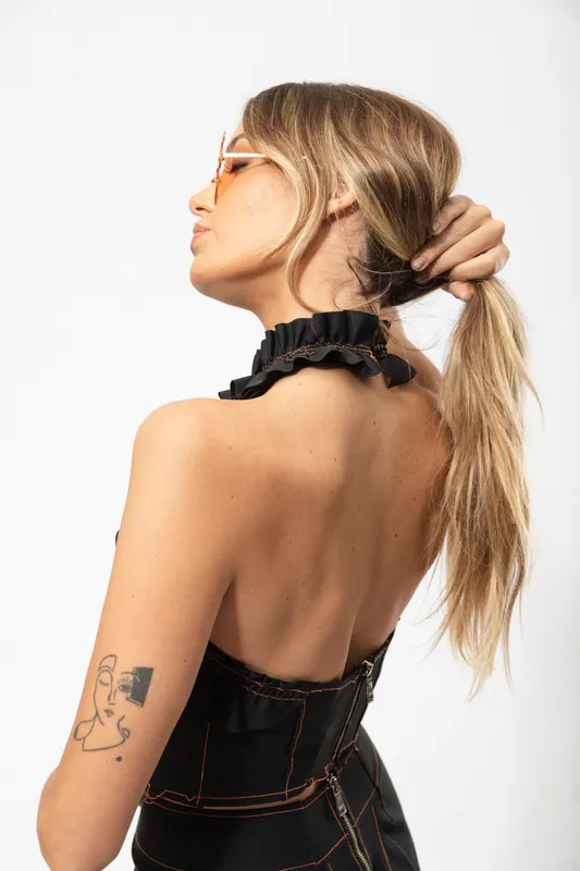 Top Jazmin Chebar conjunto negro