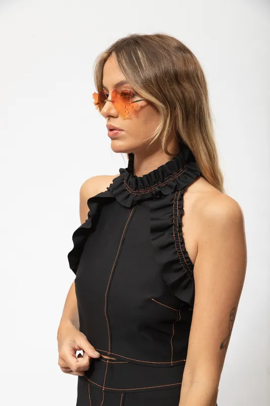 Top Jazmin Chebar conjunto negro