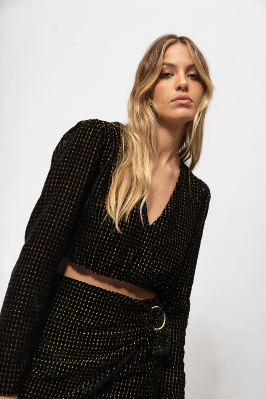 Top house of harlow velvet negro