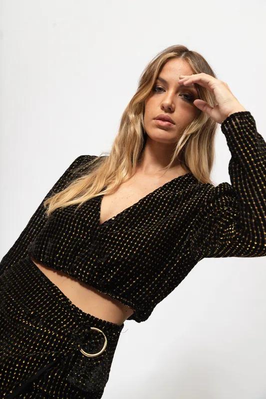 Top house of harlow velvet negro