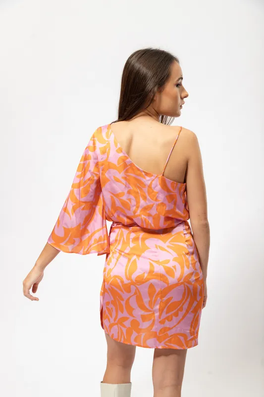 Falda Zara Conjunto Rosa/naranja