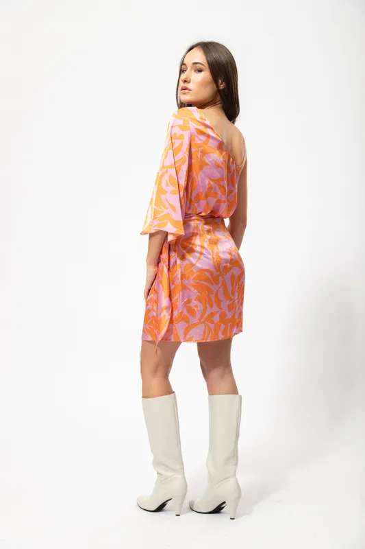 Falda Zara Conjunto Rosa/naranja