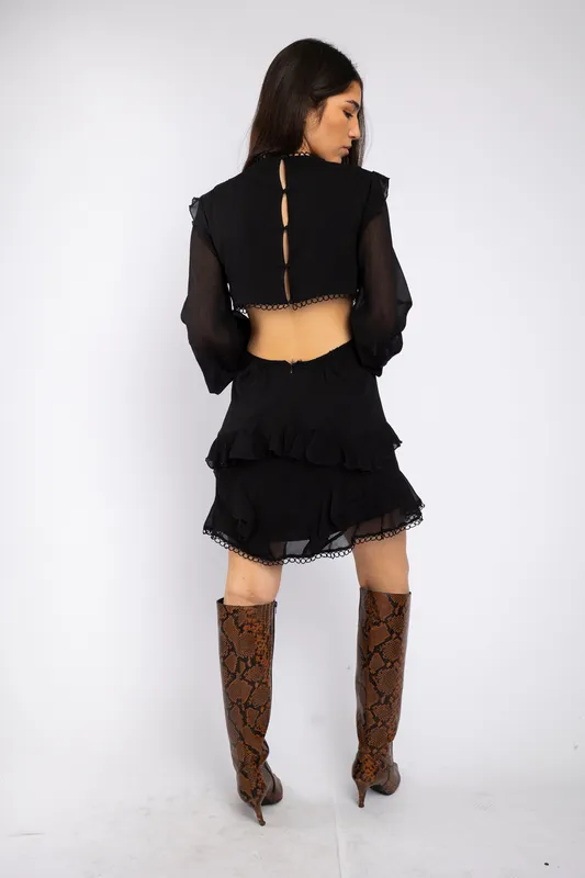 Vestido Asos Volados Negro