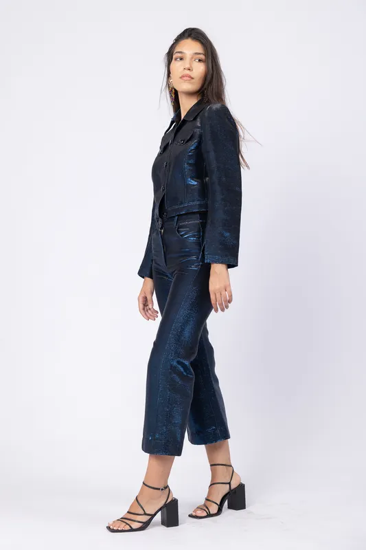 Chaqueta cher tornasolada azul