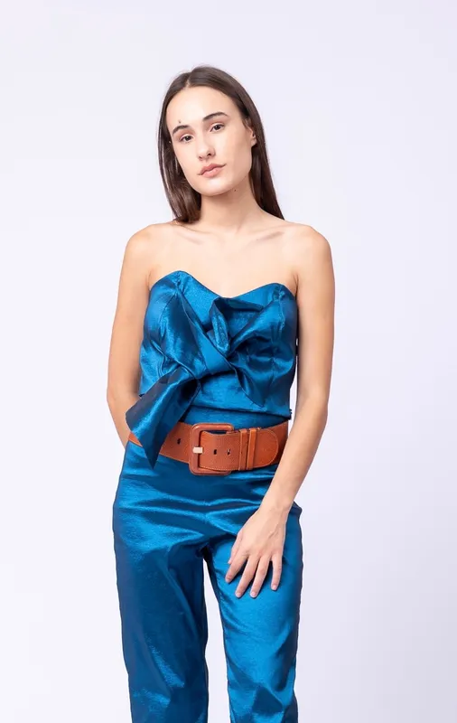 Top conjunto shill bidder azul nudo