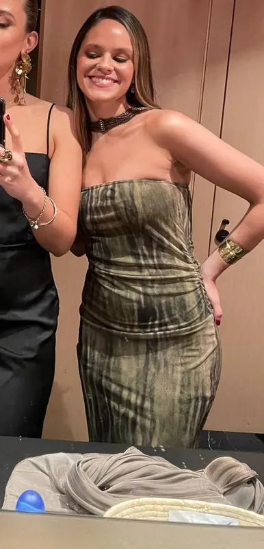 bershka strapless animal print