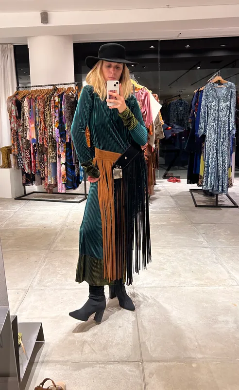 Cinturon Caro Criado Flecos Negro y marron