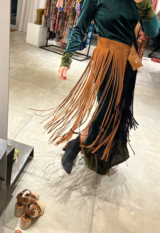 Cinturon Caro Criado Flecos Negro y marron