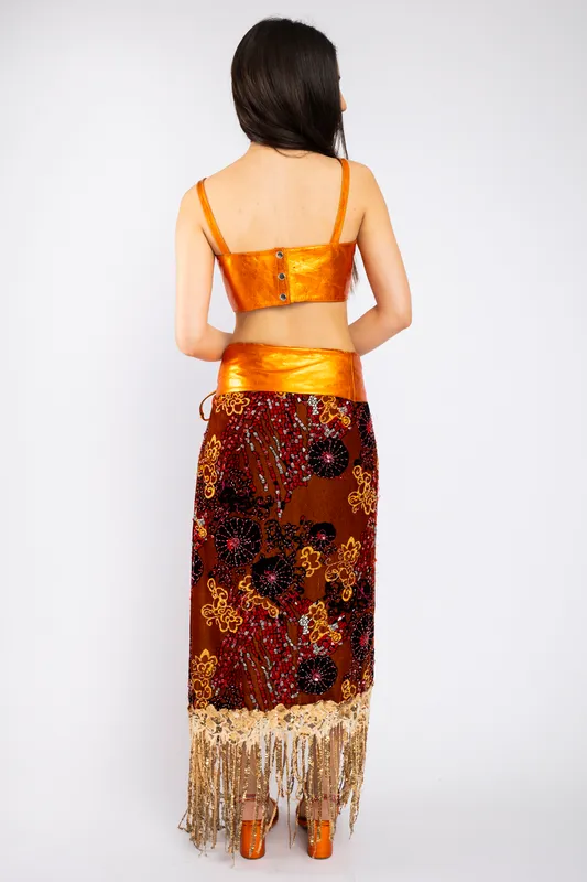 Falda Agnes Naranja Conjunto