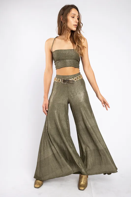 Conjunto Free People Verde (Top y Palazo)