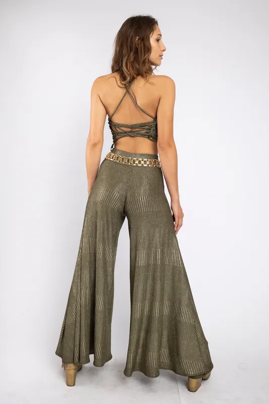 Conjunto Free People Verde (Top y Palazo)