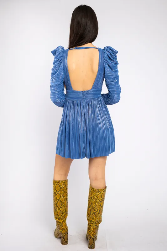 Vestido Sabina Musayev Celeste con mangas