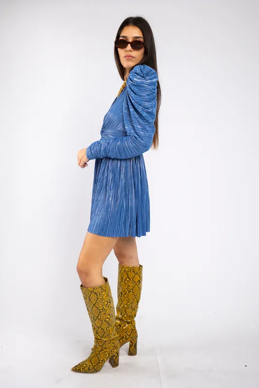 Vestido Sabina Musayev Celeste con mangas