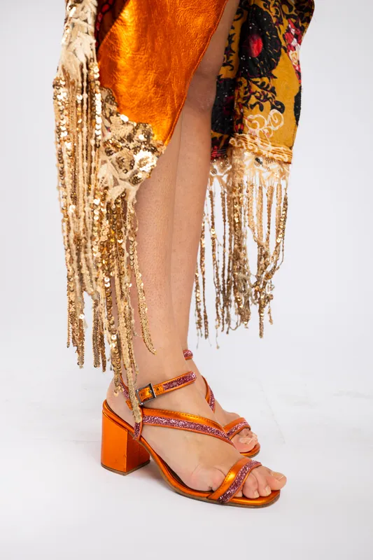 Sandalias Agnes Naranja metalizado