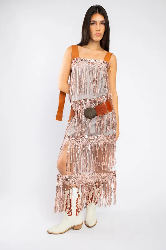 Vestido Rosa Bling Bling Agnes