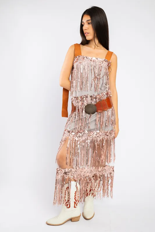 Vestido Rosa Bling Bling Agnes