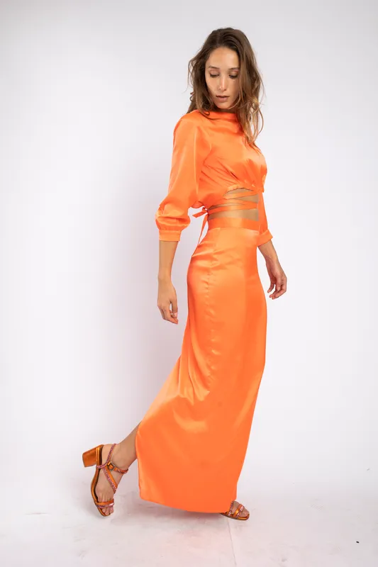 Falda Naranja Conjunto Coshi