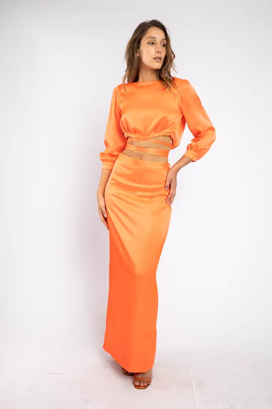 Falda Naranja Conjunto Coshi