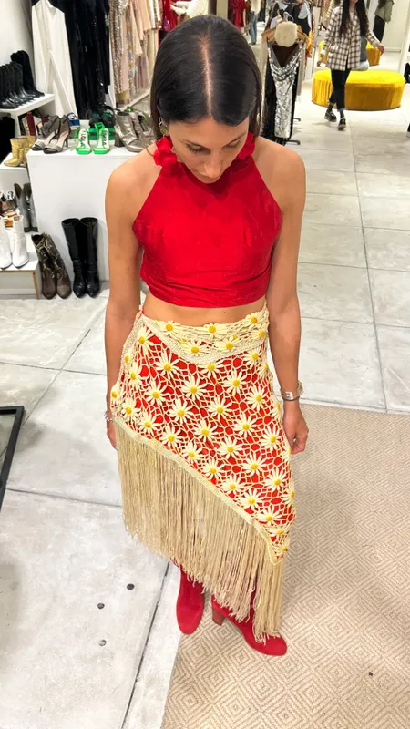 Falda Crochet Margaritas Irregular AB