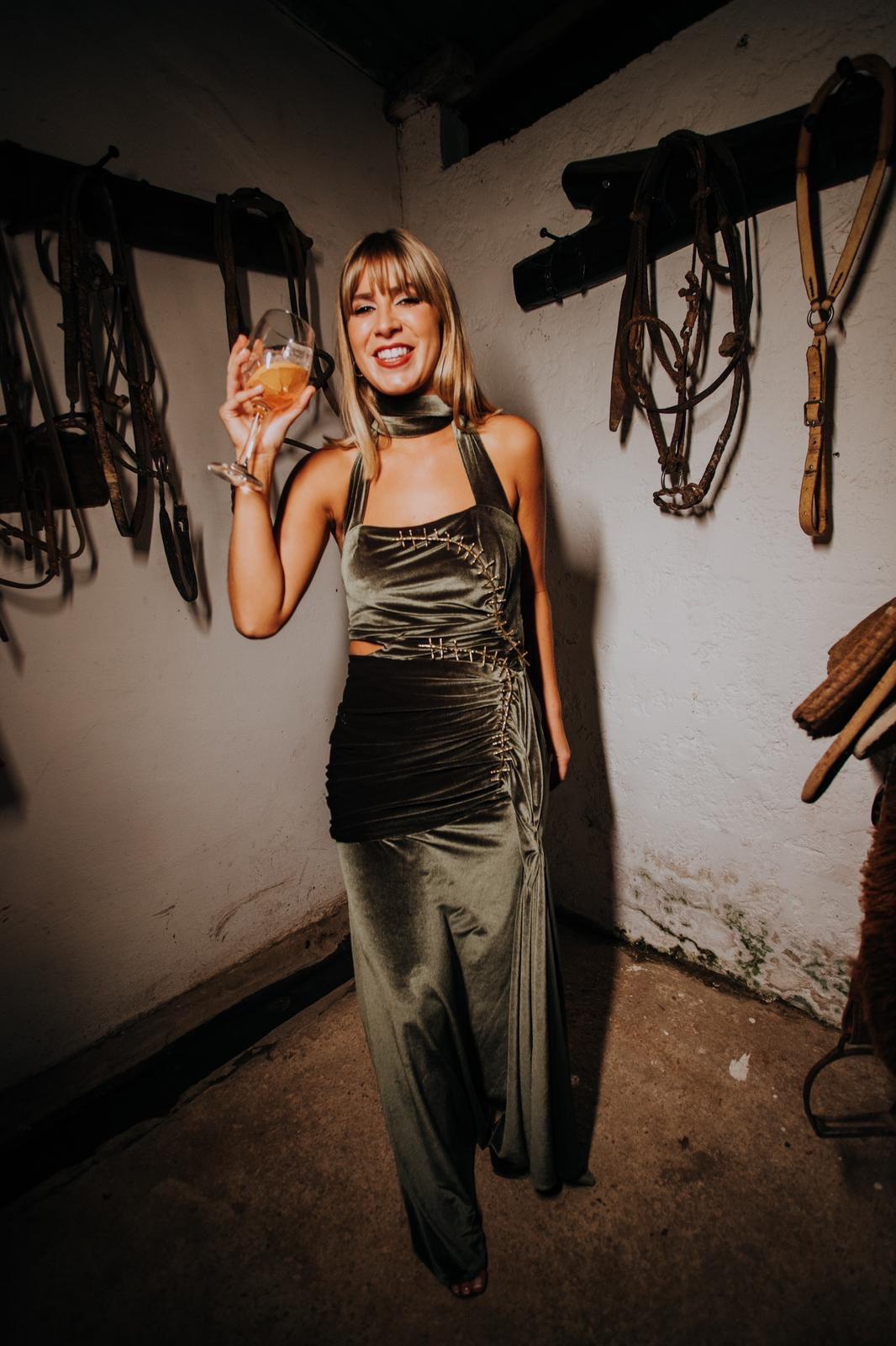 Vestido Agnes L oliva velvet