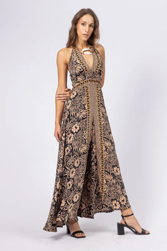 Mono INDIA Estampado Beige y Negro