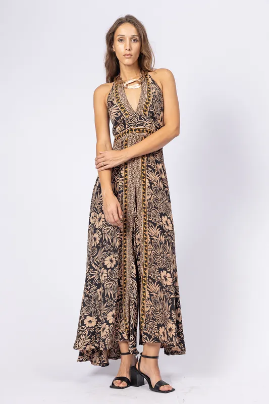 Mono INDIA Estampado Beige y Negro