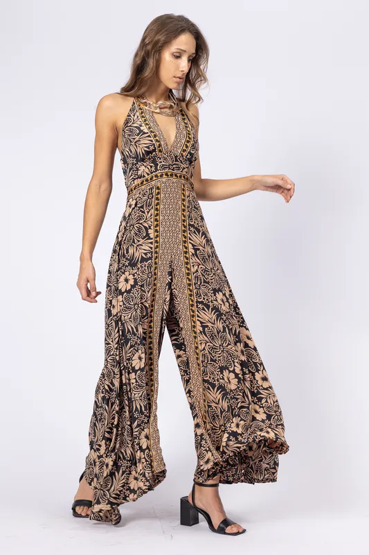 Mono INDIA Estampado Beige y Negro