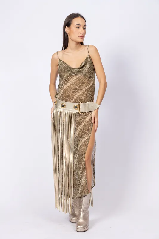 Cinto Flecos Dorado Caro Criado