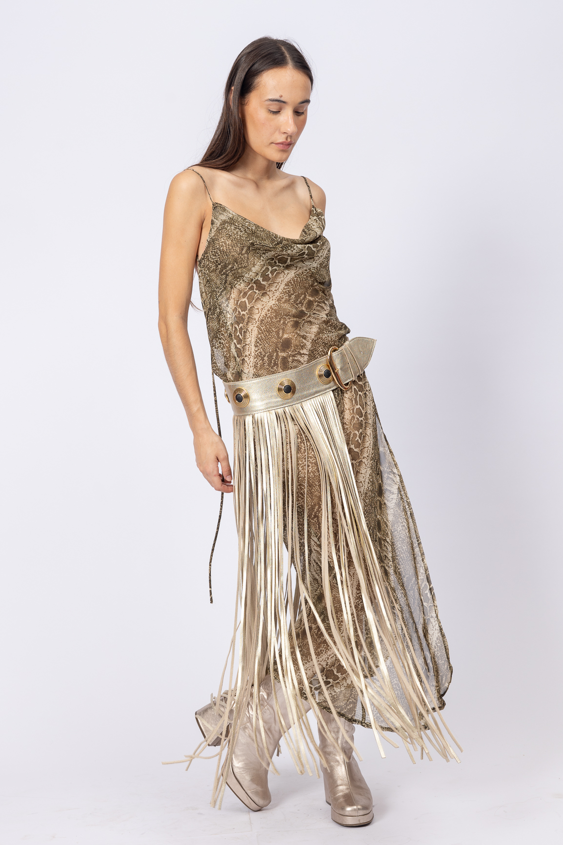 Cinto Flecos Dorado Caro Criado