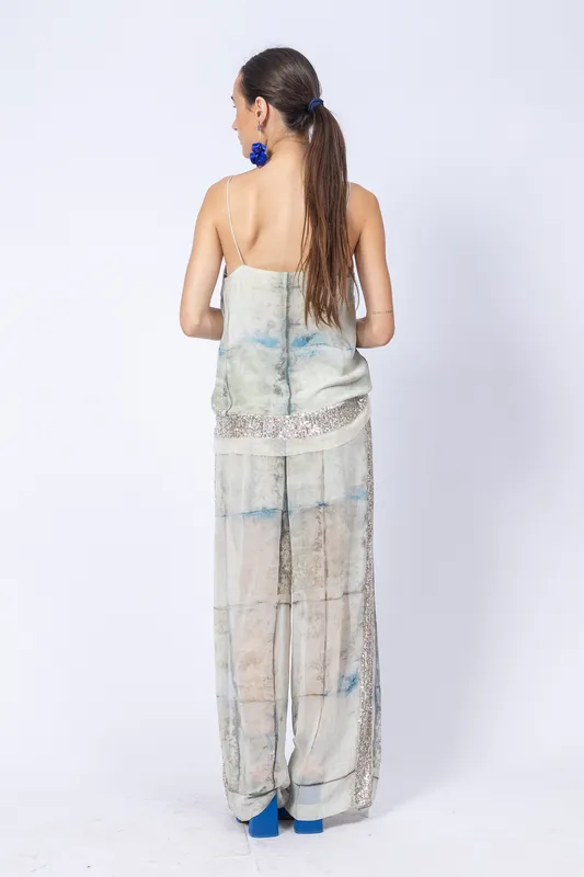 conjunto zara verde y brillo