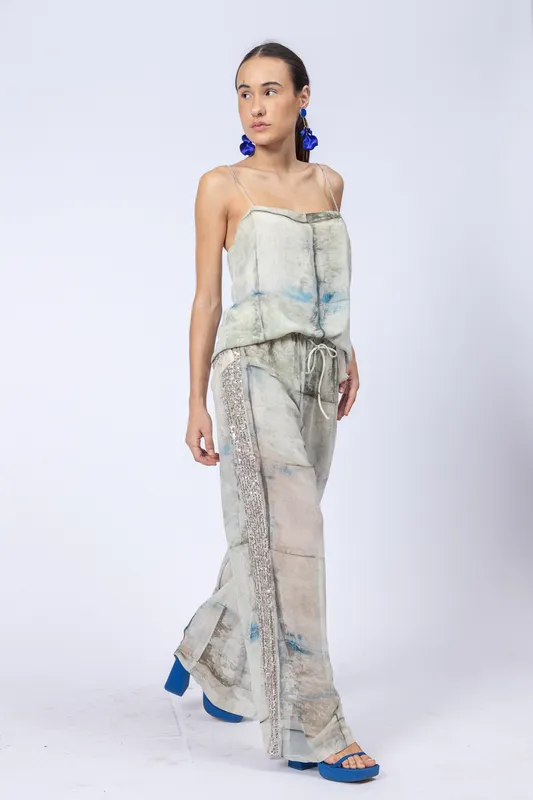 conjunto zara verde y brillo