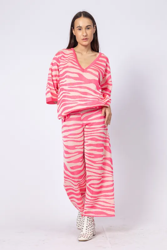 conjunto rosa fluor zebra